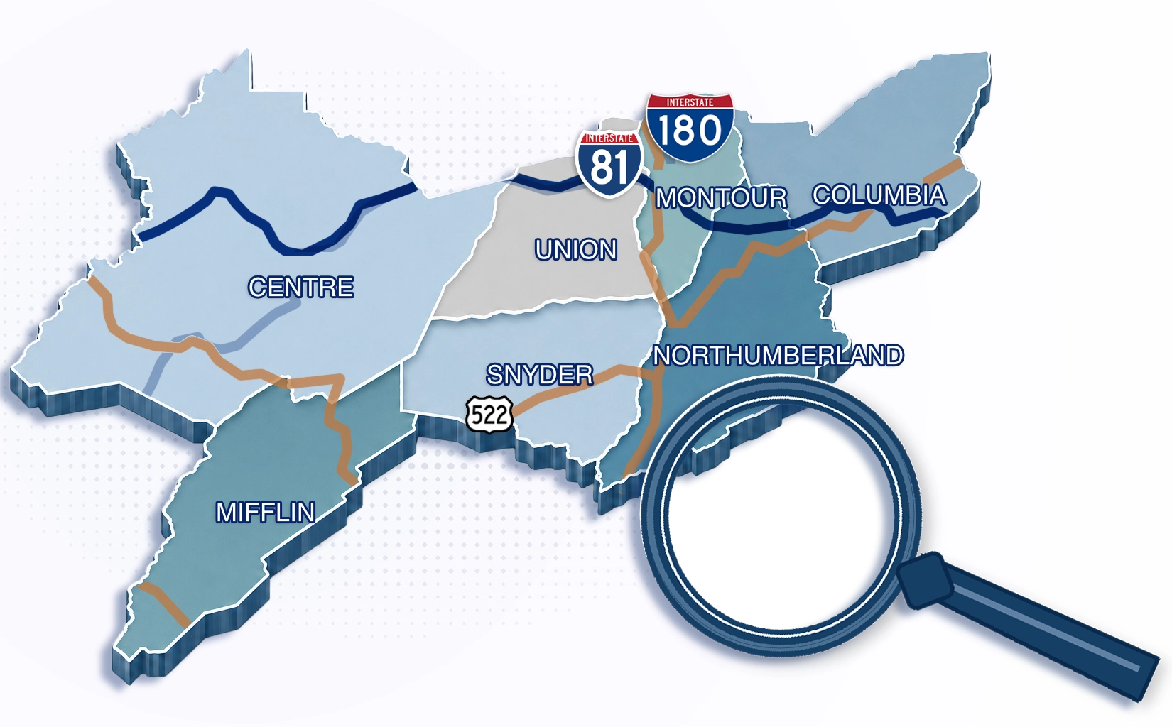 Central PA region map